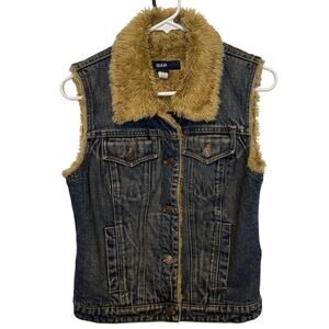 Gap Sherpa Lined Denim Vest